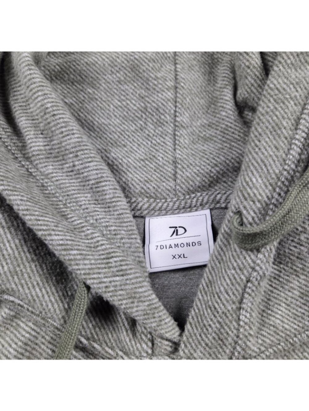 7 Diamonds Hoodie Henley Mens 2XL Stripe Polyester Blend Soft Pullover - Picture 2 of 6